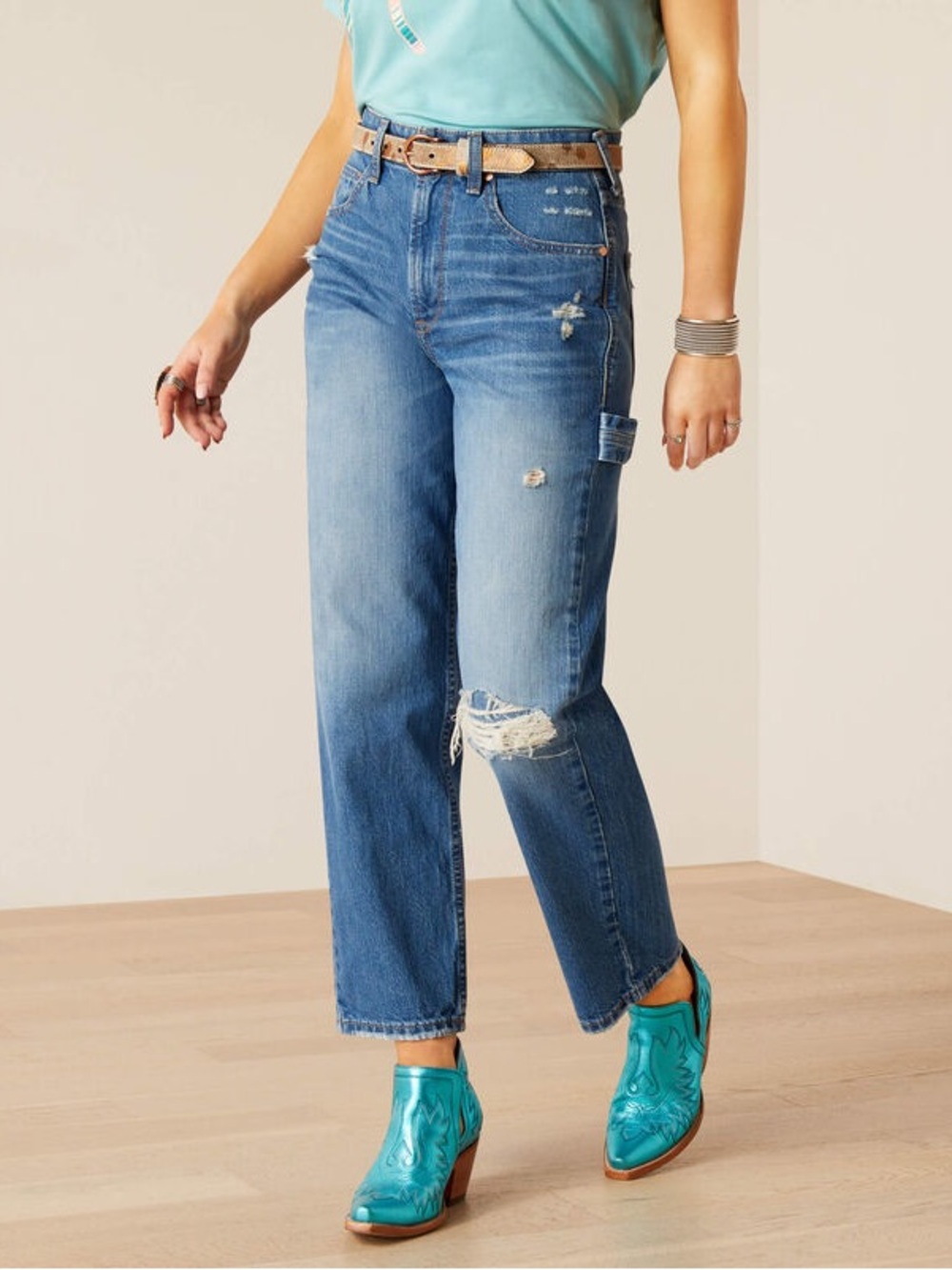 Ariat Ultra High Rise Tomboy Carpenter Straight Jeans